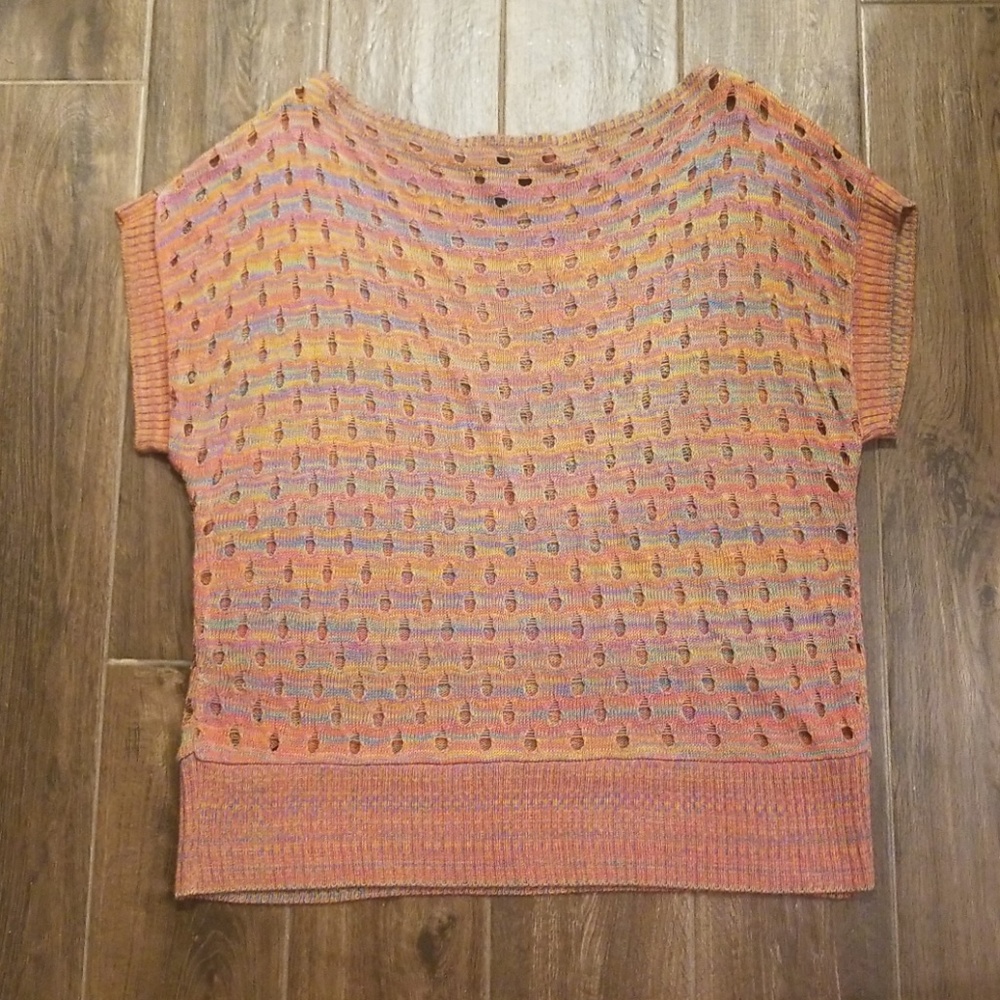 NEW! New Directions ▪Rainbow knit dolman blouse